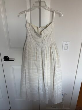Hunter Bell Elegant White Strapless Midi Dress
